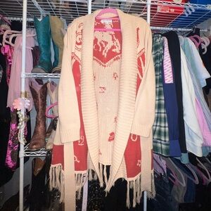 Idyllwind Cream and Red Cardigan Sweater